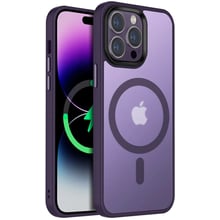 Аксесуар для iPhone Mobile Case TPU+PC Metal Buttons with MagSafe Colorful Dark Purple for iPhone 14 Pro: Колір фиолетовый