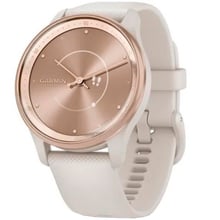 Смарт-часы Garmin Vivomove Trend Peach Gold Stainless Steel Bezel with Ivory Case and Silicone Band (010-02665-01): Дисплей 1.01" x 0.74" (254 x 346)