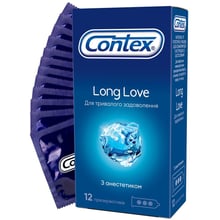 Презервативи латексні з силіконоваю змазкою Contex №12 Long Love з анестетиком: Тип З анестетиком