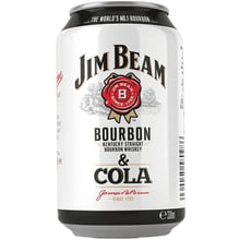 Напій слабоалкогольний Jim Beam Bourbon & Cola, 0.33л 4.5% (DDSBS1B111): Об'єм, л 0.33