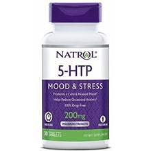 Амінокислота для спорту Natrol 5-HTP Time Release Maximum Strength 200 mg 30 Tabs 5-гідроксітріптофана максимальна сила: Форма випуску таблетки