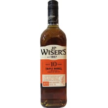 Віскі J.P. Wiser's "Tripple Barrel" 10 Aged Years 40 % 0.7 л (STA5000299613054): Об'єм, л 0.7