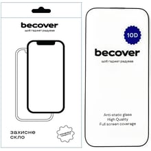 BeCover Tempered Glass 10D Black для iPhone 14 Pro Max (711328): Колір черный