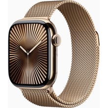 Apple Watch Series 10 42mm GPS+LTE Gold Titanium Case with Gold Milanese Loop: Размер 42mm