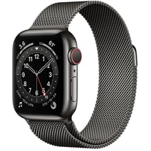 Apple Watch Series 6 40mm GPS + LTE Graphite Stainless Steel Case with Graphite Milanese Loop (MG2U3)