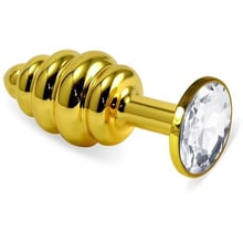 Анальна пробка із кристалом LoveToy Gold Spiral Plug Clear: Для кого унісекс