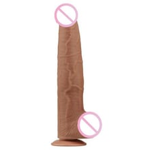 Фаллоимитатор LoveToy Sliding-Skin Dual Layer Dong 13.5" Brown: Назначение Вагинальные