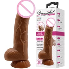 Фалоімітатор LYBAILE Beautiful Angelo Dildo Suction Cup Brown 7,8": Призначення Вагинальные