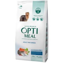 Сухой корм Optimeal for adult dogs of miniature breeds для взрослых собак миниатюрных пород с высоким содержанием лосося 1.5 кг (4820269140028): Тип Сухой корм