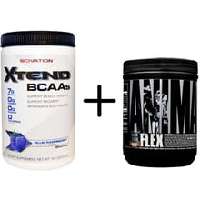 Амінокислота для спорту Scivation Xtend BCAAs 416 g /30 servings/ Blue Raspberry+Universal Nutrition Animal Flex Powder 89.04 g / Orange: Тип BCAA