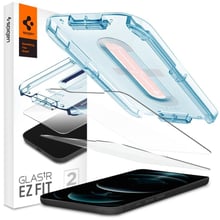 Аксесуар для iPhone Spigen Tempered Glass Protector EZ FIT GLAS.tR SLIM 2 Pack (AGL01801) for iPhone 12/iPhone 12 Pro: Колір прозорий