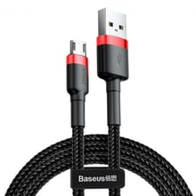 Кабель Baseus USB Cable to microUSB Cafule 2m Black/Red (CAMKLF-C91)