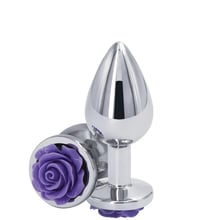 Анальна пробка Ns Novelties - Rose Buttplug M (срібляста з фіолетовим): Для кого Для женщин