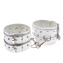 Кайдани Leather Double Fix Leg Cuffs, white: Виробник sLash