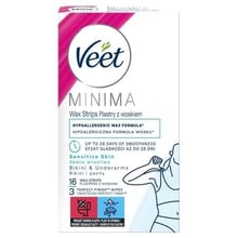 Veet Minima Восковые полоски для депиляции для чувствительной кожи, для бикини и подмышек гипоаллергенные 16 шт: Страна производитель Франция