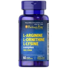 Puritan's Pride L-Arginine L-Ornithine L-Lysine (1447 mg / 900 mg / 1200 mg) 60 Tablets: Тип Комплексные