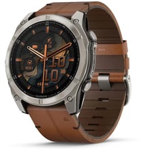 Смарт-годинник Garmin Fenix 8 AMOLED 51mm Sapphire Carbon Grey DLC з Chestnut Leather Band (010-02905-40): Дисплей 1.4" AMOLED (454x454) / Corning Gorilla Glass