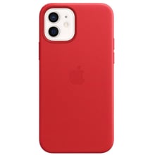 Чохол для iPhone Apple Leather Case with MagSafe (PRODUCT) Red (MHKD3) for iPhone 12/iPhone 12 Pro: Колір червоний