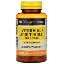 Mason Natural Vitrum 50+ Adult-Multi Iron Free Мультивитамины 50+ без железа 100 таблеток: Тип Комплексные