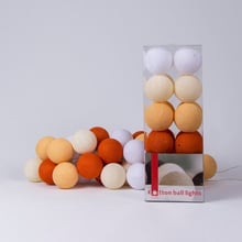 Гірлянда Cotton ball lights на 50 куль 7,5м, Orange: Тип Бавовняні кульки