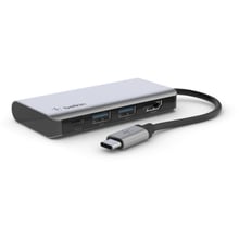 Адаптер Belkin Adapter USB-C to HDMI+2xUSB+USB-C (AVC006BTSGY): Цвет серый