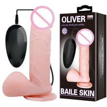 Реалистичный вибратор LYBAILE Oliver 9,5 "Vibrating Dildo Flesh: Для кого Для женщин