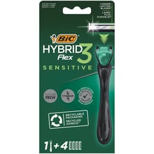 BIC 3 Flex Sensitive Верстат для гоління чоловічий з 4 змінними картриджами: Вид Бритвенные станки