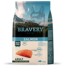 Сухий корм Bravery Salmon Large/Medium Adult для дорослих собак середніх та великих порід з лососем 4 кг (6657 BR SALM ADUL L_ 4KG): Тип Сухой корм