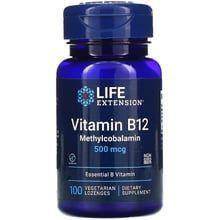 Life Extension Methylcobalamin B12 Вітамін B12 500 мкг 100 льодяників: Тип Витамин B