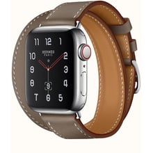 Apple Watch Series 4 Hermes 40mm GPS+LTE Stainless Steel Case with Etoupe Swift Leather Double Tour (H074200CJ18): Цвет серебристый (Silver)