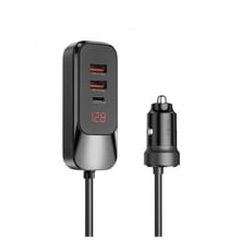 Зарядное устройство WIWU Car Charger 2xUSB+USB-C Extend Wi-QC015 120W Black: Особенности USB-C