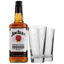 Бурбон Jim Beam White 40% 0.7 л + 2 стакана Хайболл (DDSBS1B098): Объем, л 0.7