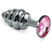 Анальна пробка із кристалом LoveToy Silver Spiral Plug Pink: Для кого Унисекс