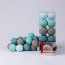 Гірлянда Cotton ball lights на 50 куль 7,5м, Mint: Тип Бавовняні кульки