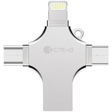 USB-флешка COTEetCI 128GB 4-in-1 Zinc Alloy iUSB Silver (CS5129-128G)