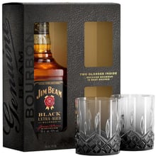 Бурбон Jim Beam Black 0.7л + 2 склянки (DDSBS1B068): Об'єм, л 0.7