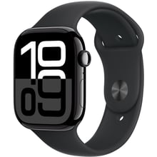 Apple Watch Series 10 46mm GPS Jet Black Aluminum Case with Black Sport Band - M/L (MWWQ3QH/A): Размер 46mm