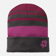 Шапка Jack Wolfskin Stripy Knit Cap (1910401_2501) M 51-53 сіро-рожева (4064993574081): Стать Девочка