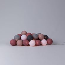 Гірлянда Cotton ball lights на 10 куль 2,7м, Dirty Rose: Тип Бавовняні кульки