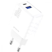 Зарядное устройство Proove Wall Charger USB+USB-C Speed Surge 20W White (WCSS20120002): Особенности Быстрая зарядка, Power Delivery (PD), USB-C