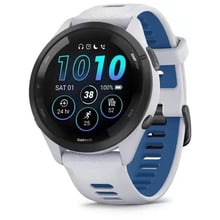 Смарт-часы Garmin Forerunner 265 Black Bezel with Whitestone Case and Whitestone/Tidal Blue Silicone Band (010-02810-11): Дисплей 1.3" AMOLED (416x416)