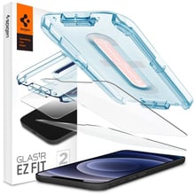 Аксесуар для iPhone Spigen Tempered Glass Protector EZ FIT GLAS.tR SLIM 2 Pack (AGL01811) for iPhone 12 mini: Колір прозорий