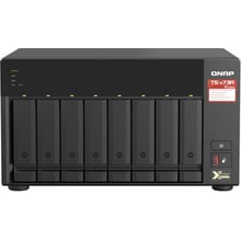 Сетевой накопитель (NAS) QNAP 8BAY 8GB TS-873A-8G: Слоты для дисков 8 x 2,5" или 3,5" HDD/SSD с интерфейсом SATA II или SATA III до 144 ТБ