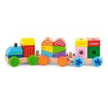 Дерев'яний поїзд Viga Toys Яскраві кубики (50534): Тип кубики