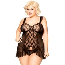 Пеньюар SoftLine Bianca, Plus Size, XXL (black): Для кого Для женщин