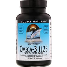 Source Naturals Arctic Pure Omega-3 1125 Enteric Coated Fish Oil 1,125 mg 60 Softgels Риб'ячий жир Омега-3: Тип Омега 3