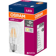 Лампа світлодіодна Osram LED Value Filament A60 7W (806Lm) 4000K E27: Тип цоколя E27