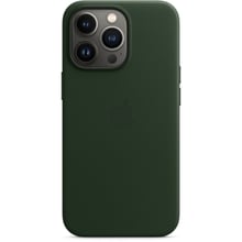 Аксесуар для iPhone Apple Leather Case with MagSafe Sequoia Green (MM1G3) for iPhone 13 Pro: Колір зелений