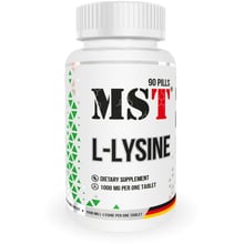 Амінокислота для спорту MST L-Lysine 1000 90 tablets: Тип Лизин