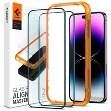 Захисне скло для iPhone Spigen Tempered Glass Glas TR Align Master FC 2 Pack Black (AGL05204) for iPhone 14 Pro Max: Колір прозорий